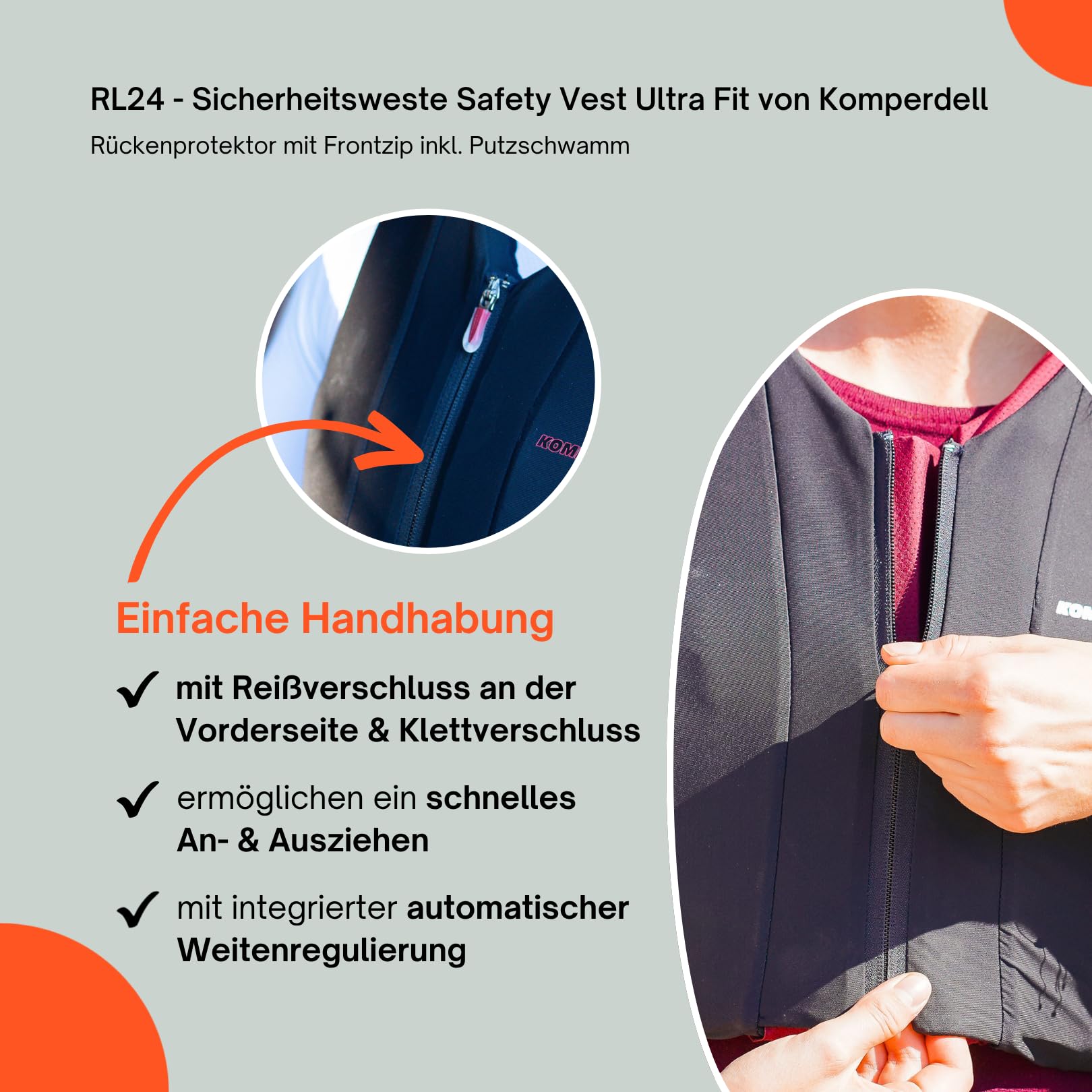 RL24 - Sicherheitsweste Safety Vest Ultra Fit – Schwarz – XS-XL