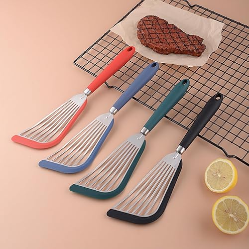 Pala para freír peces de silicona de acero inoxidable, antiadherente, resistente a altas temperaturas, ventilador de cocina, pala para freír