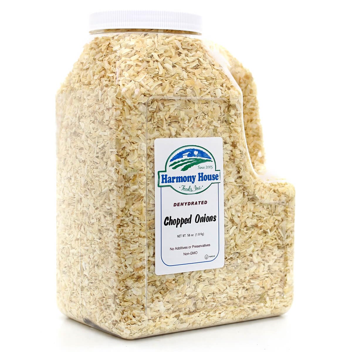 Harmony House Dried Onions, Chopped – Dehydrated Vegetables For Cooking, Camping, Emergency Supply and More (58 oz, Gallon Size Jug)