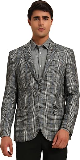 Cantabil Men's Checkered Winter Wear Smart Fit Blazer (P_MBZF00103)