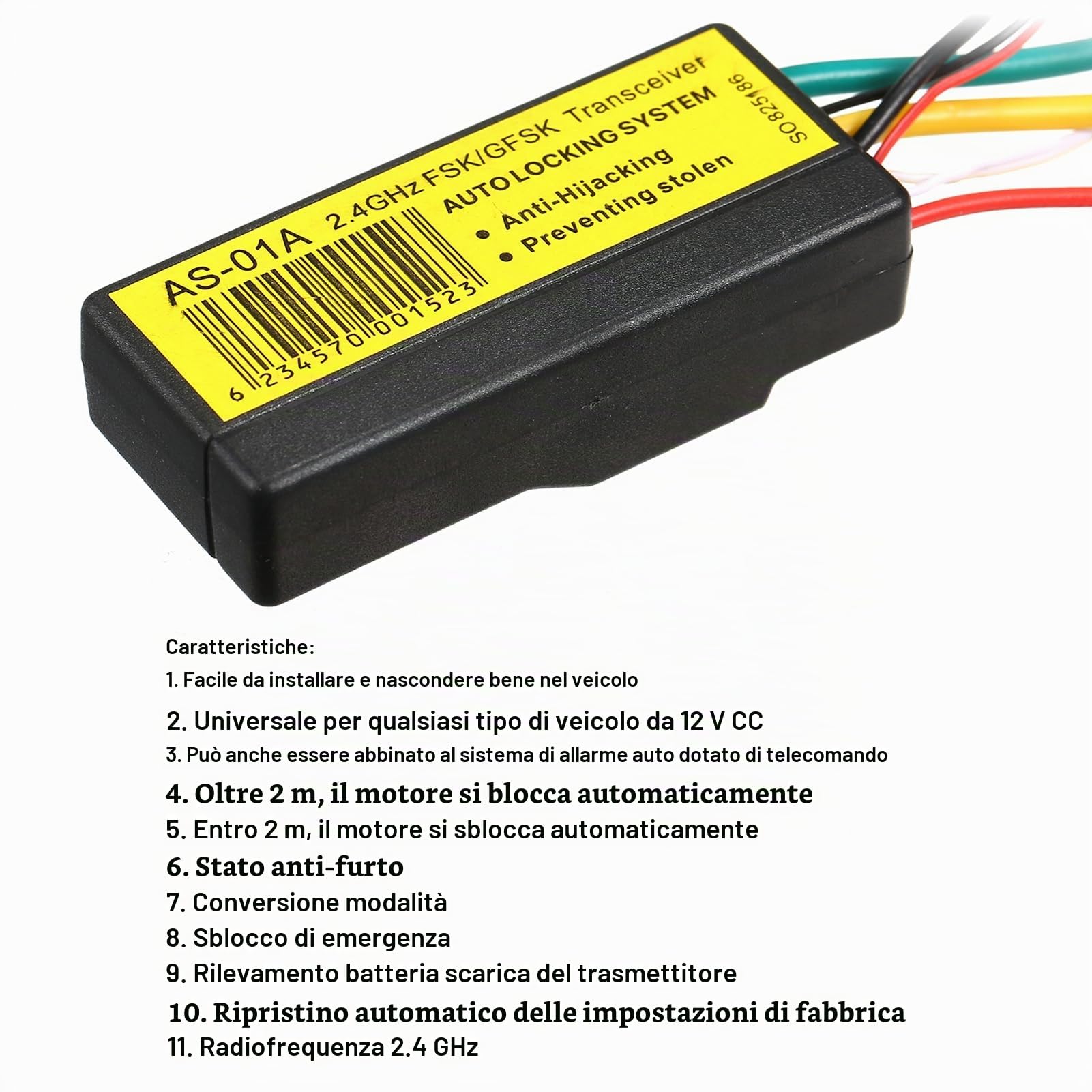 Shkalacar Sistema di Sicurezza Immobilizzatore, Immobilizzatore del Motore Dispositivo Antifurto per Auto Portatile Sistema di Allarme Anti-rapina per Veicoli a 12V