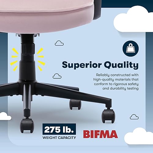 Miniatura 98 de Serta® Hannah Silla ejecutiva para oficina en casa, ergonómica de respaldo medio con soporte lumbar, cojín de asiento firme, almohadas corporales