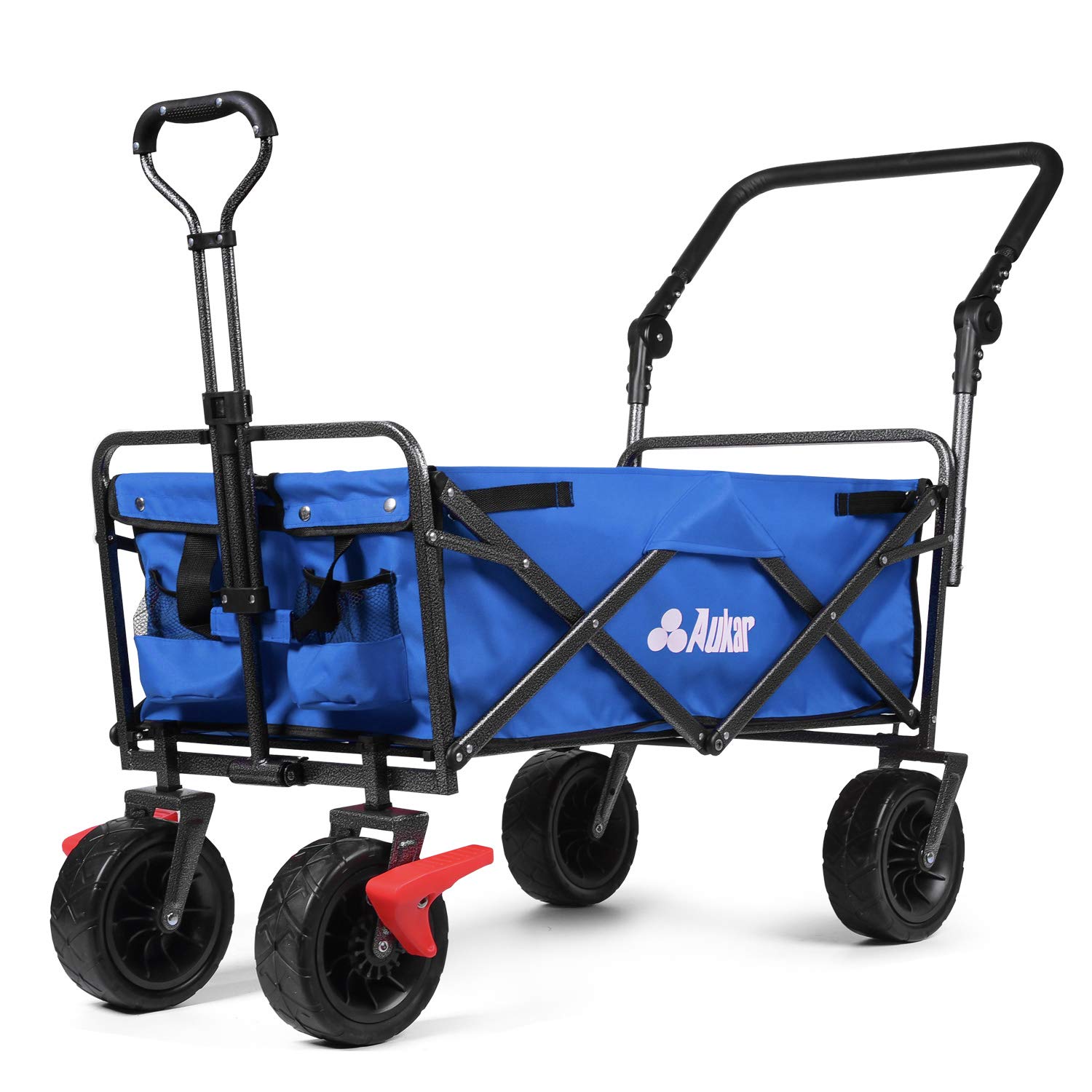AUKAR Heavy Duty Folding Wagon Collapsible Utility Outdoor Camping