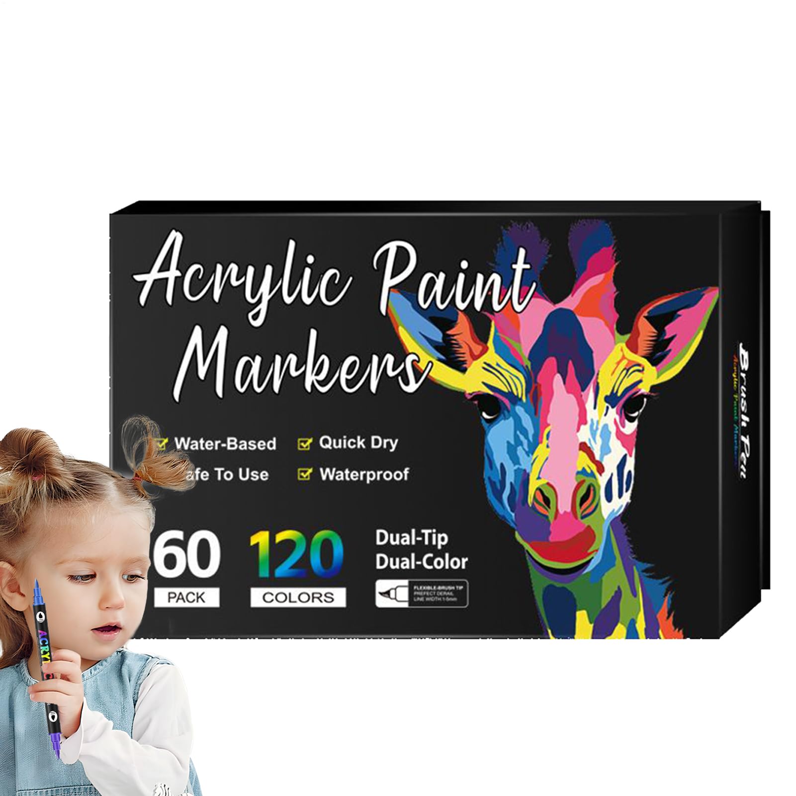 Acrylmarker Doppelspitze Stoffmalstifte | Lichtbeständiger Bastelbedarf Schnelltrocknende Werkzeuge für Kalligraphie Scrapbooking