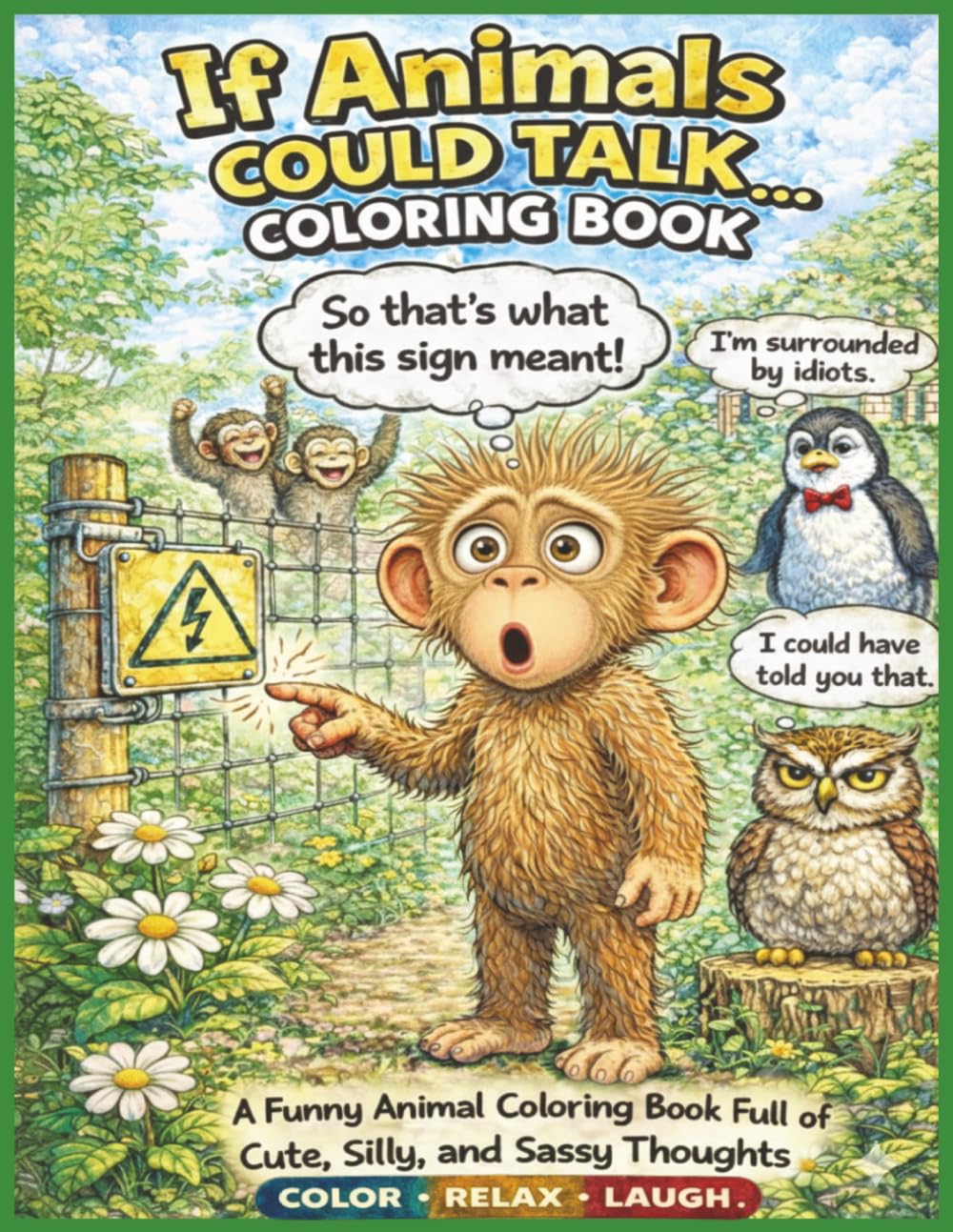 If Animals Could Talk Coloring Book: A Hilarious Adult Coloring Book of Cute, Sarcastic, and Silly Animal Thoughts