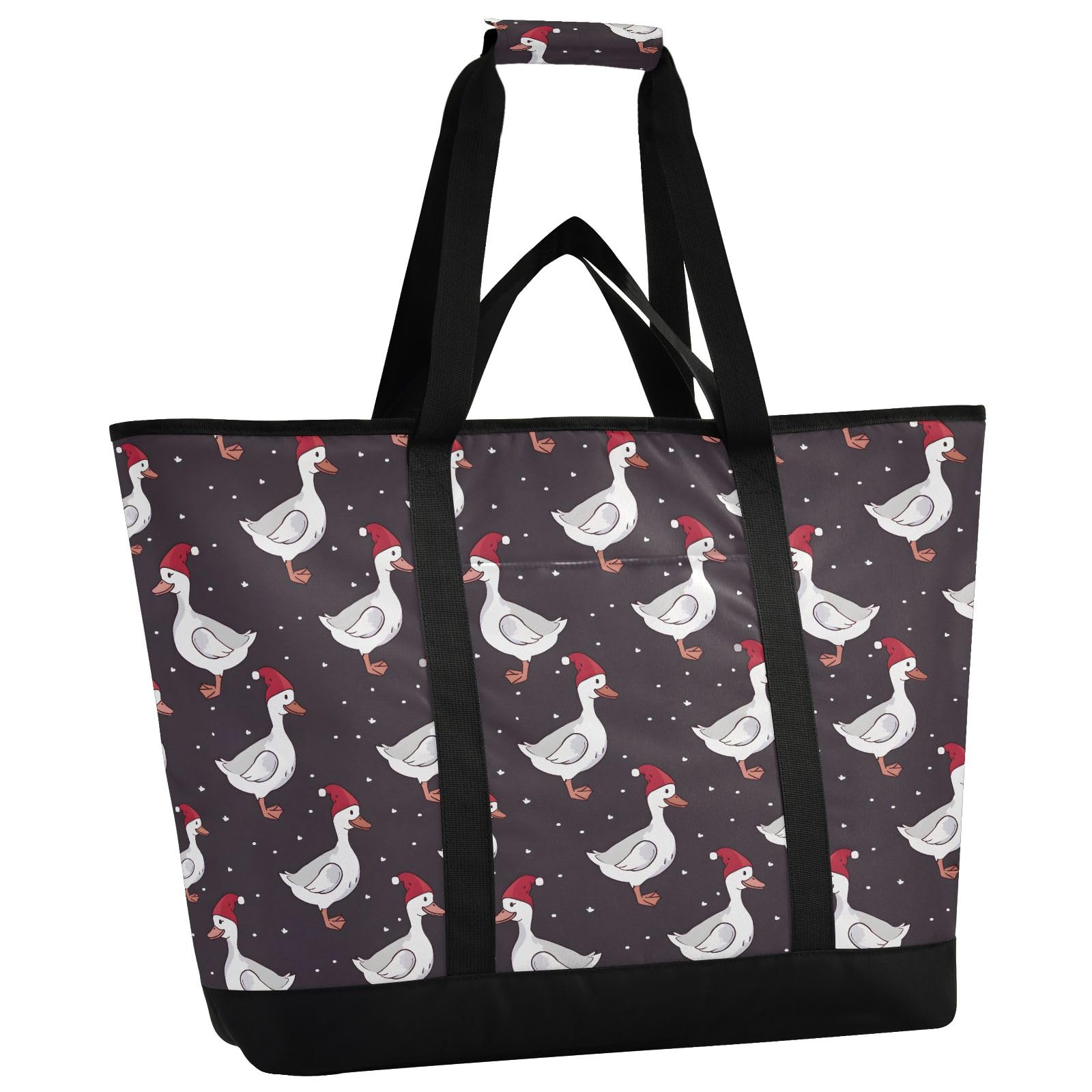 Christmas Ducks - Bolsa térmica térmica reutilizable con cremallera, bolsa térmica grande portátil para viajes o camping