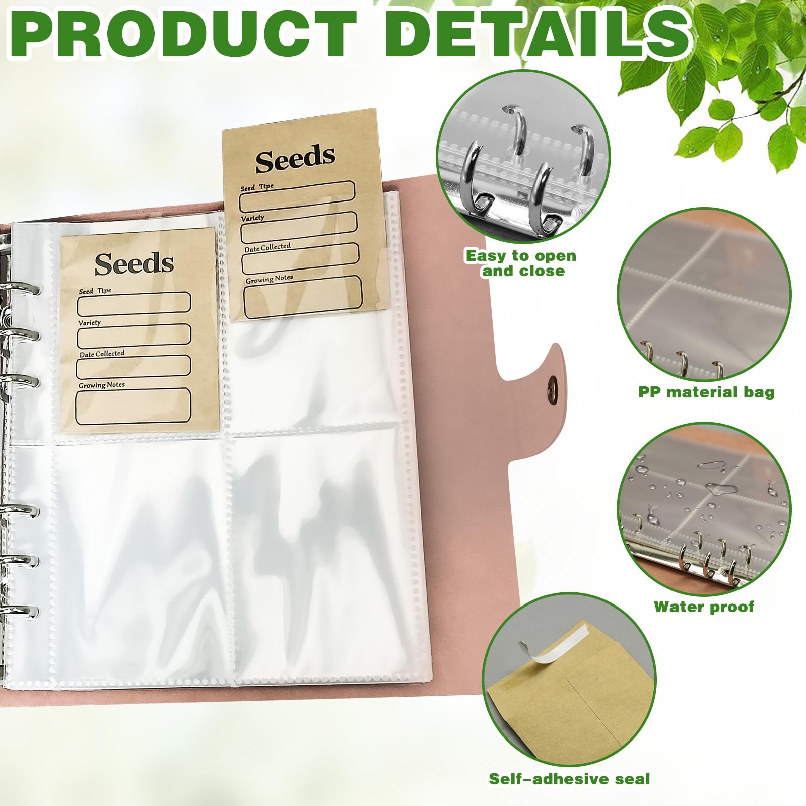 101 Seed Storage Organizers Resealable organizadores de almacenamiento de semillas, sobres de semillas autosellables resellables, caja de almacenamiento de paquetes de ahorro de semillas