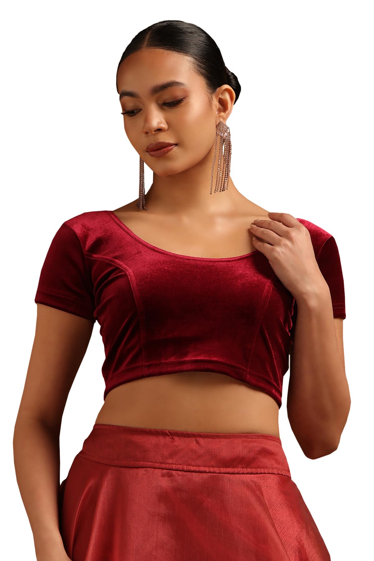 soch Women's Velvet Solid Half Sleeve Regular Fit Blouse-picture-40