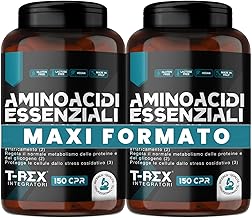 EAA Aminoacidi Essenziali con mix di vitamine B1, B6 ed E - Integratore di amminoacidi naturali vegan ottenuti da fermentazione T-Rex Integratori (Compresse, 300 Unità (Confezione da 2))