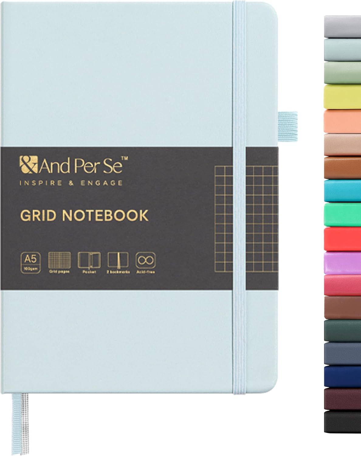And Per Se Graph Journal Notebook, 160 Pages, 5.7 x 8 inches College Ruled Thick Paper Notebook Journals for Writing, Grid Hardcover Notebook(1 Pack, Cyan) - Amazon product rated Grade B