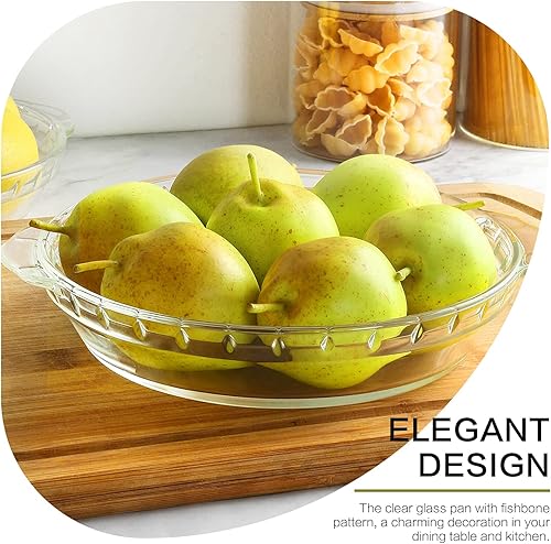 Miniatura 7 de MCIRCO - Paquete de 3 platos de vidrio para tartas, moldes de vidrio de 9 pulgadas, platos para hornear pasteles de vidrio fáciles de agarrar con