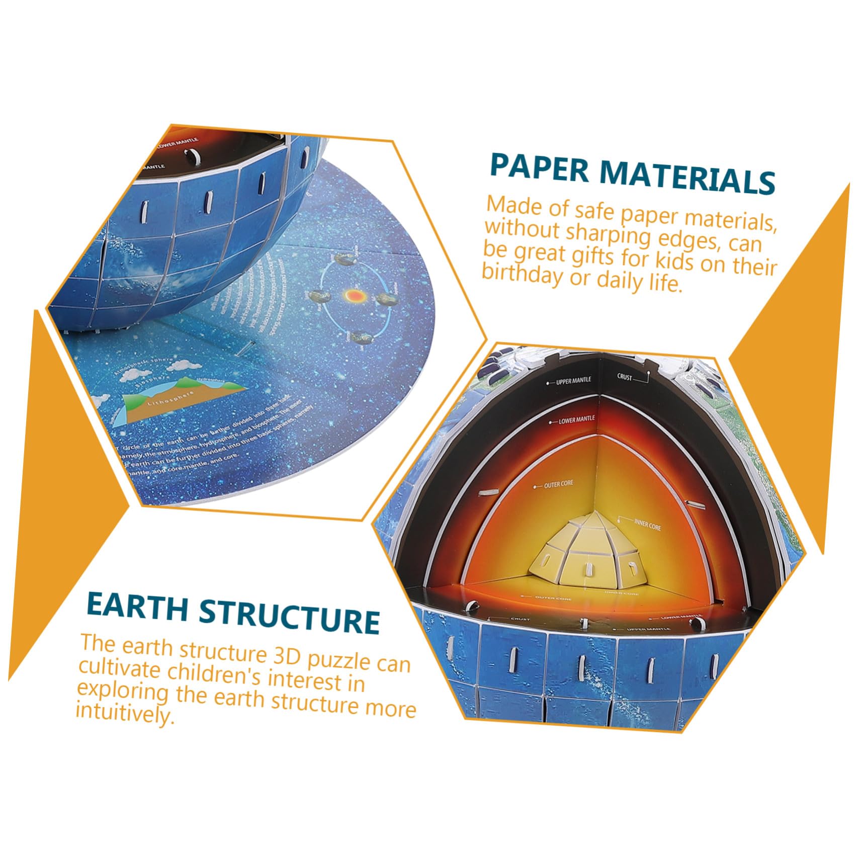 Puzzle 3d Struttura della Terra, in Carta Blu