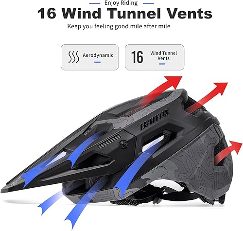 Miniatura 7 de Casco de Bicicleta BATFOX, Casco de Bicicleta de Montaña para Hombres, Mujeres, Adultos y Jóvenes