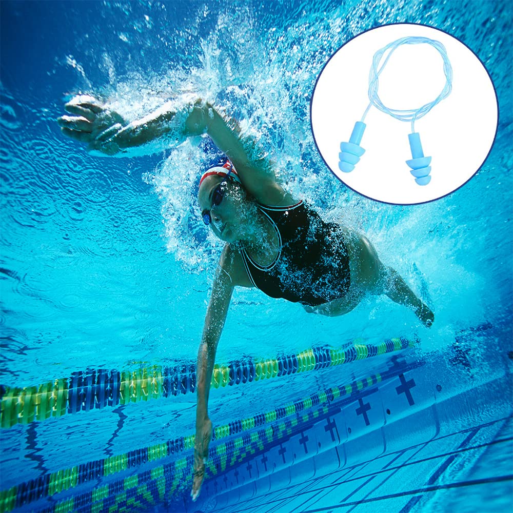 GZqiancang 40 Paia Tappi Orecchie Antirumore Tappi per le Orecchie con Cavo Riutilizzabili per Dormire, Russare, Studiare, Viaggiare, Nuoto