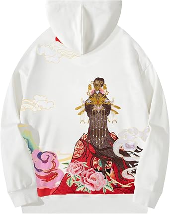 MFCT Mens Japanese Streetwear Embroidered Hoodie