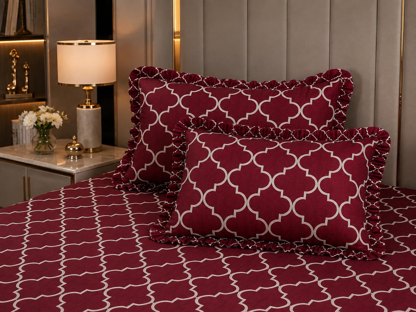 King Size Cotton Bedsheet - Floral, Soft & Breathable -12