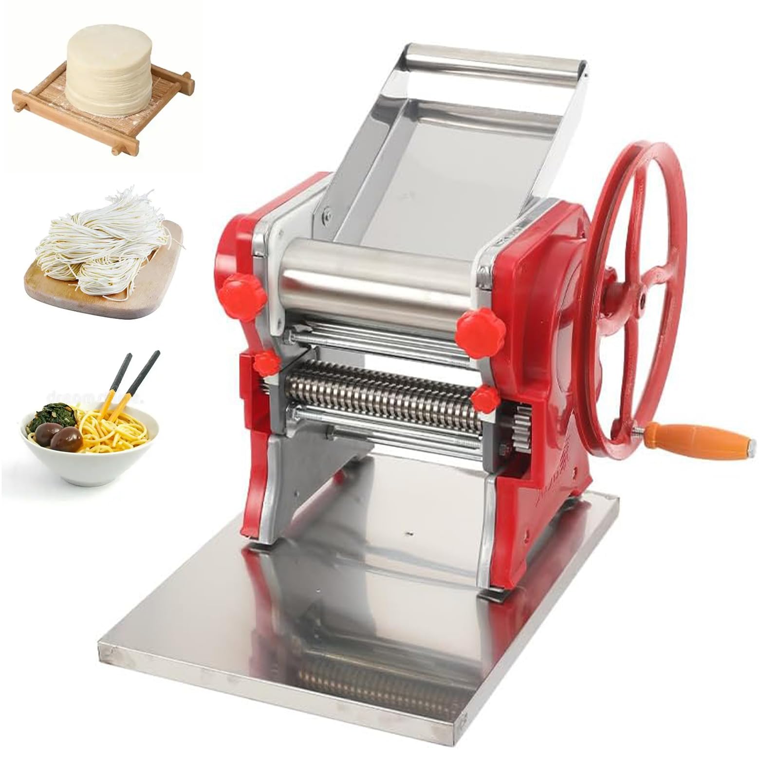 TYH Sfoglieria Manuale, Macchina per Pasta da 16 Cm, Spessore 3 Mm, Macchina per Pasta con Spessore Regolabile, per Uso Commerciale E Domestico, per Spaghetti, Fettuccine, Lasagne O Ravioli