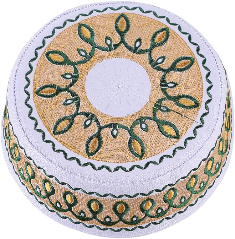 Boys Embroidered Kufi Muslim Prayer Hat Islam Skull Beanie Arabic Prayer Headwear Kofia Topi Taqiyah Hat 3-8Y image 2