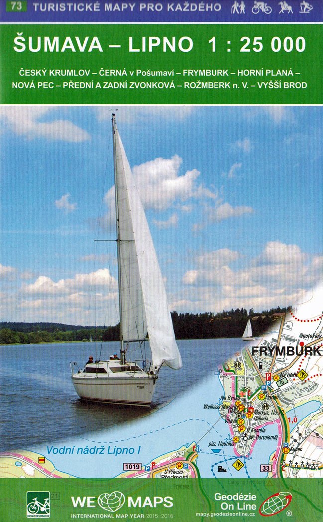 Wanderkarte Böhmerwald Lipnostausee / Šumava Lipno