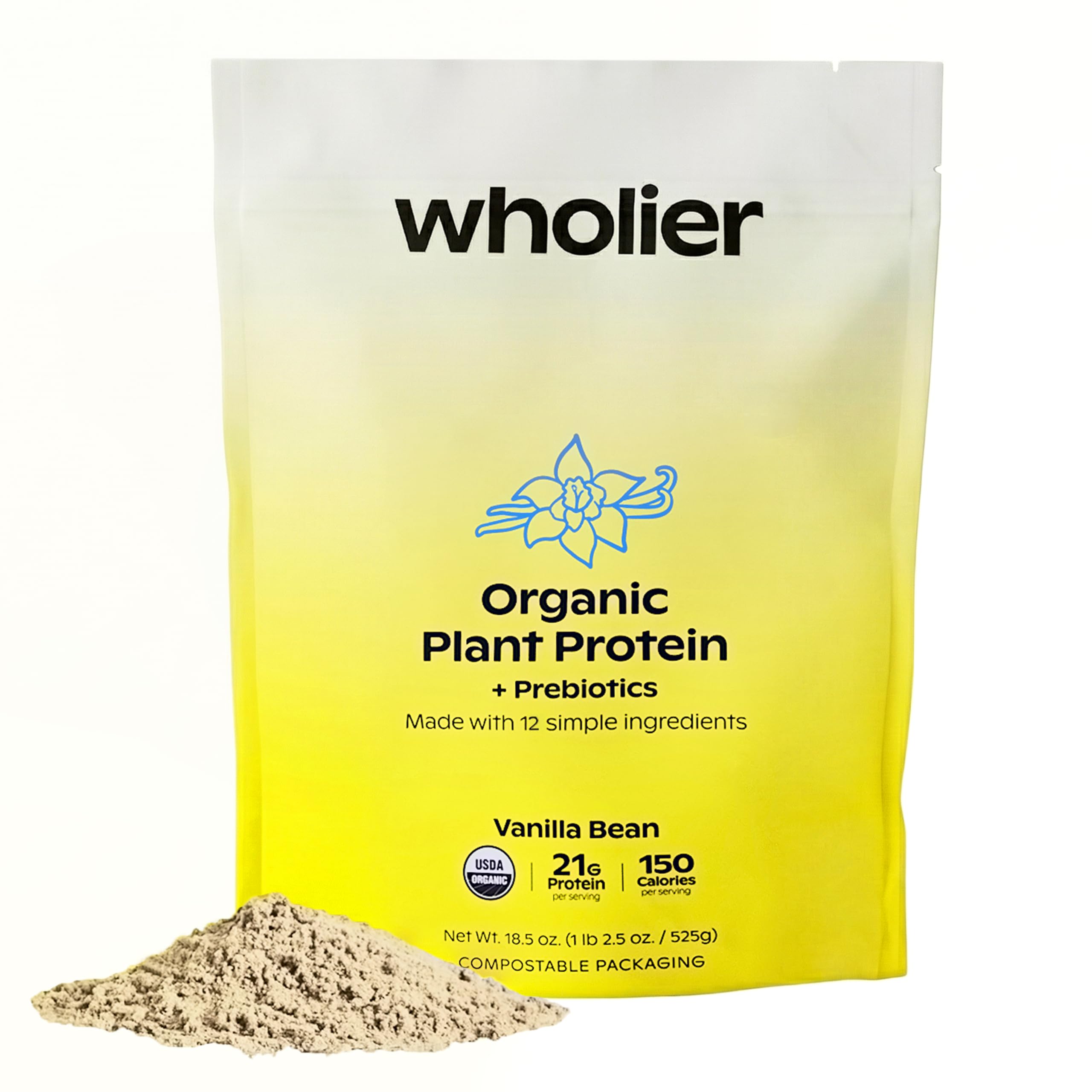 wholier Organic Plant Protein Powder