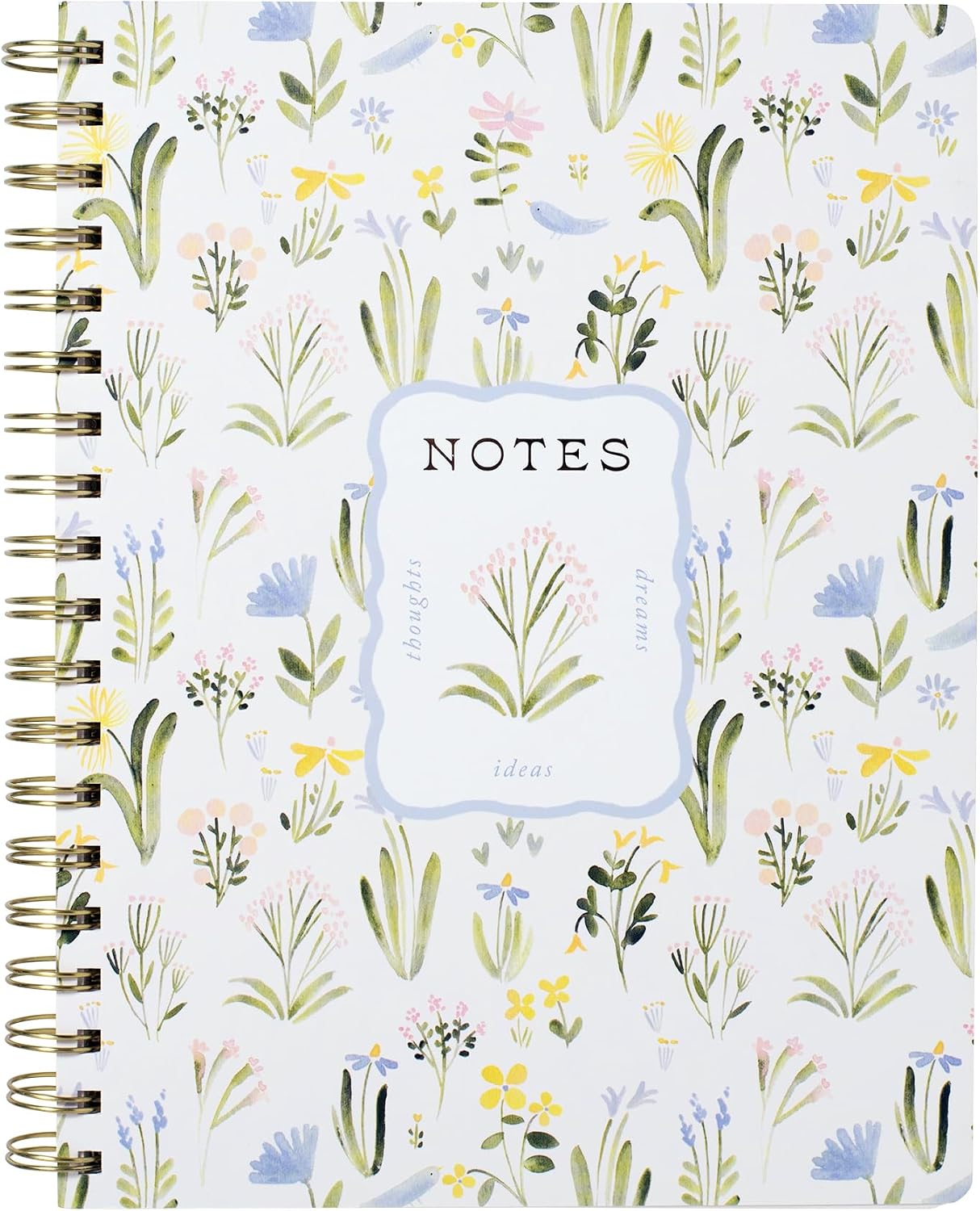 Fringe Studio Spiral Notebook Journal, "FLOWER GARDEN" Paperback Cover, w/Storage Pocket, Approx 8" w x 9.75" h, 192 Pages (977014T)