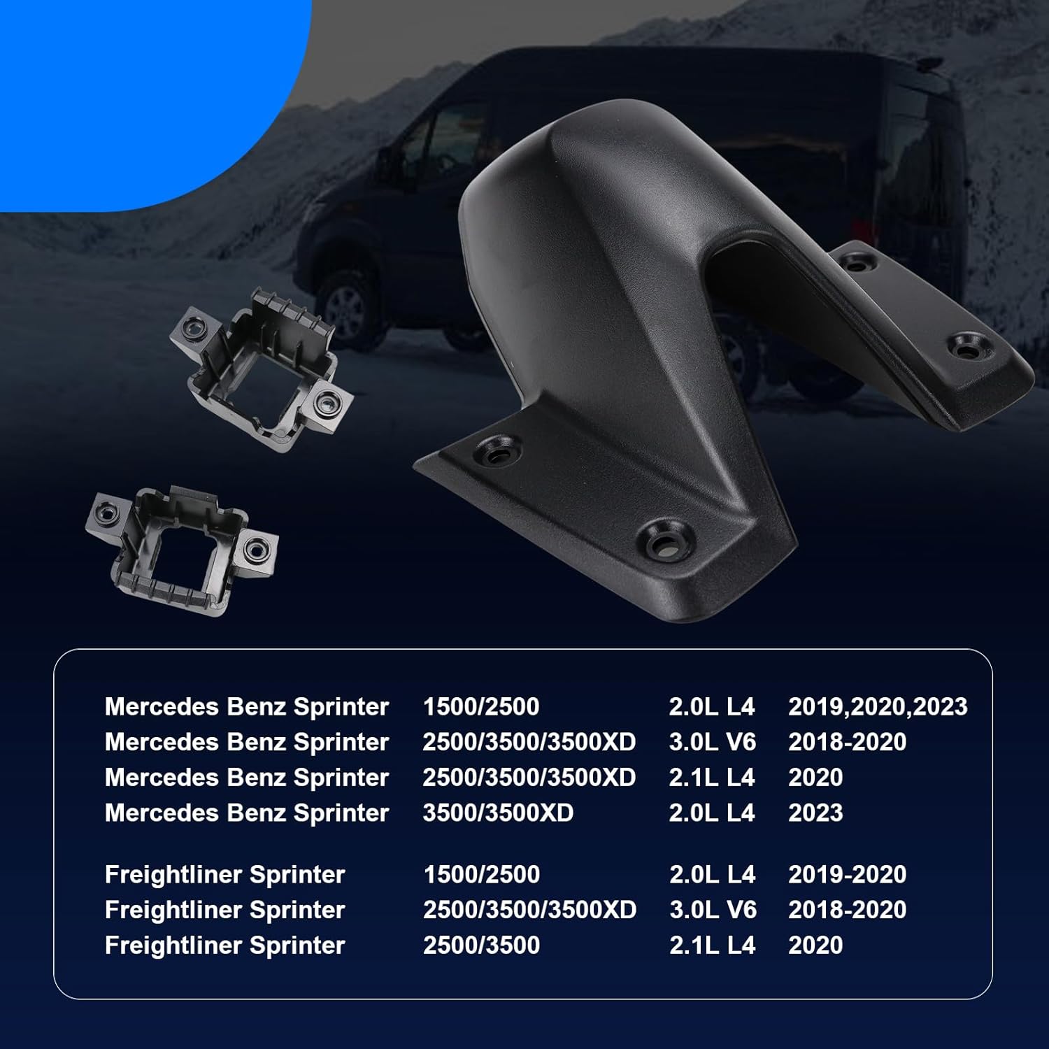 A907820120 Rear Camera Housing Frosted Texture Compatible with Mercedes Benz Sprinter 1500 2500 3500 Freightliner Sprinter Replace 90782049009051 90782040019051 A90782040019051 A9078204900