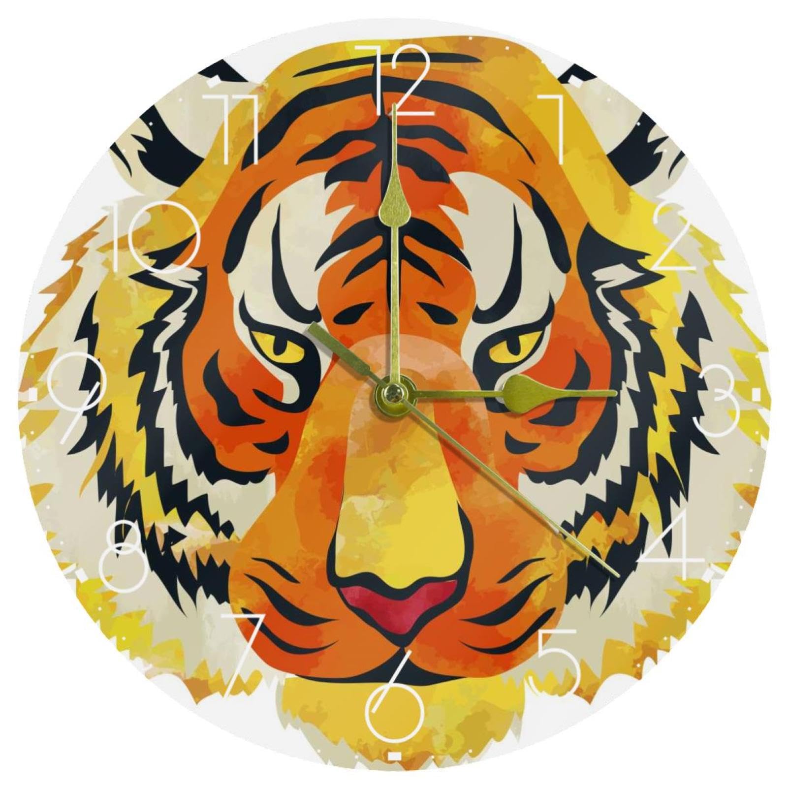 Horloge murale silencieuse en acrylique design moderne imprimé pour salon