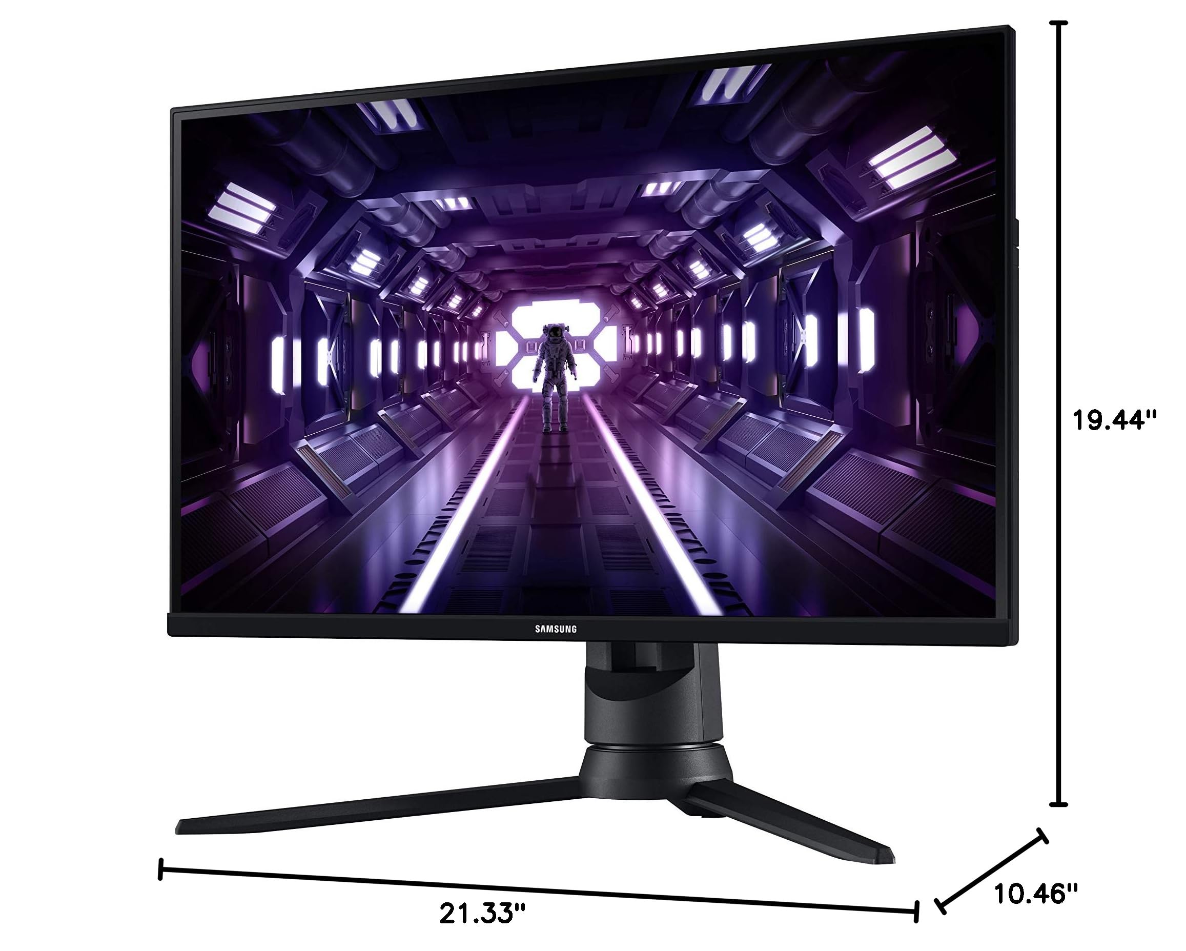 Samsung Odyssey G3 Series 24-Inch FHD 1080p Gaming Monitor, 144Hz, 1ms, 3-Sided Border-Less, VESA Compatible, Height Adjustable Stand, FreeSync Premium (LF24G35TFWNXZA)