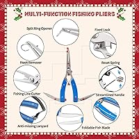 Vista 2 de XBLACK Kit de herramientas de pesca, alicates de pesca, pinza de pescado, báscula de pesca, herramientas de agarre de pescado, equipo de pesca