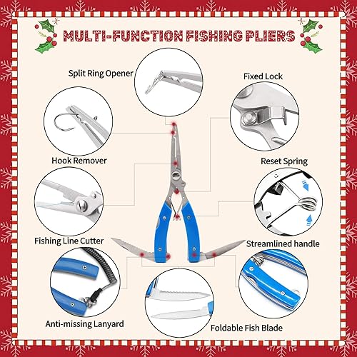 Miniatura 2 de XBLACK Kit de herramientas de pesca, alicates de pesca, pinza de pescado, báscula de pesca, herramientas de agarre de pescado, equipo de pesca