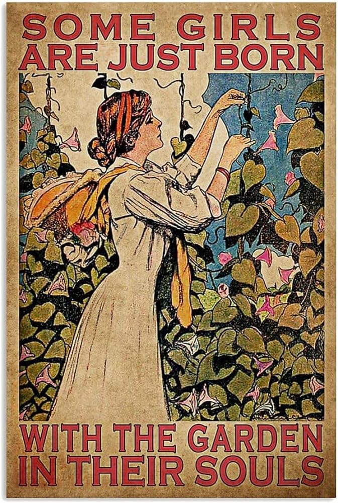 rayprint Metal Tin Sign With The Garden In Their Souls Vintage Signs Retro Tin Signs Aluminum Sign for Bar Home Wall Metal Decoration 8x12 Inch