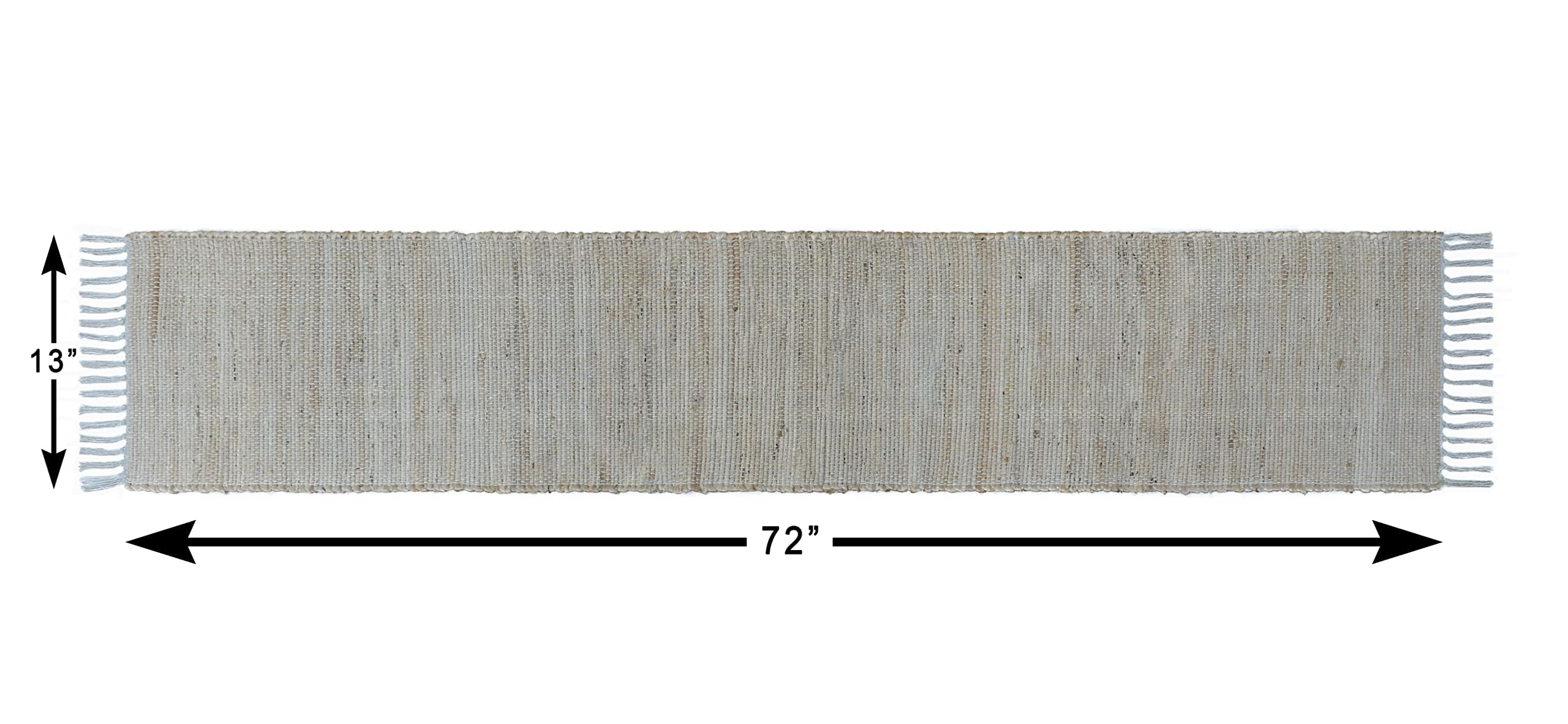 THE HOME TALK Designer Braided Table Runner | Stylish 4-6 Seater Décor for Dining Table, Parties, Events | Bohemian Design Hand Woven | Jute Fabric | Decorative Mats | 13 x 72 Inches | Light Grey 1