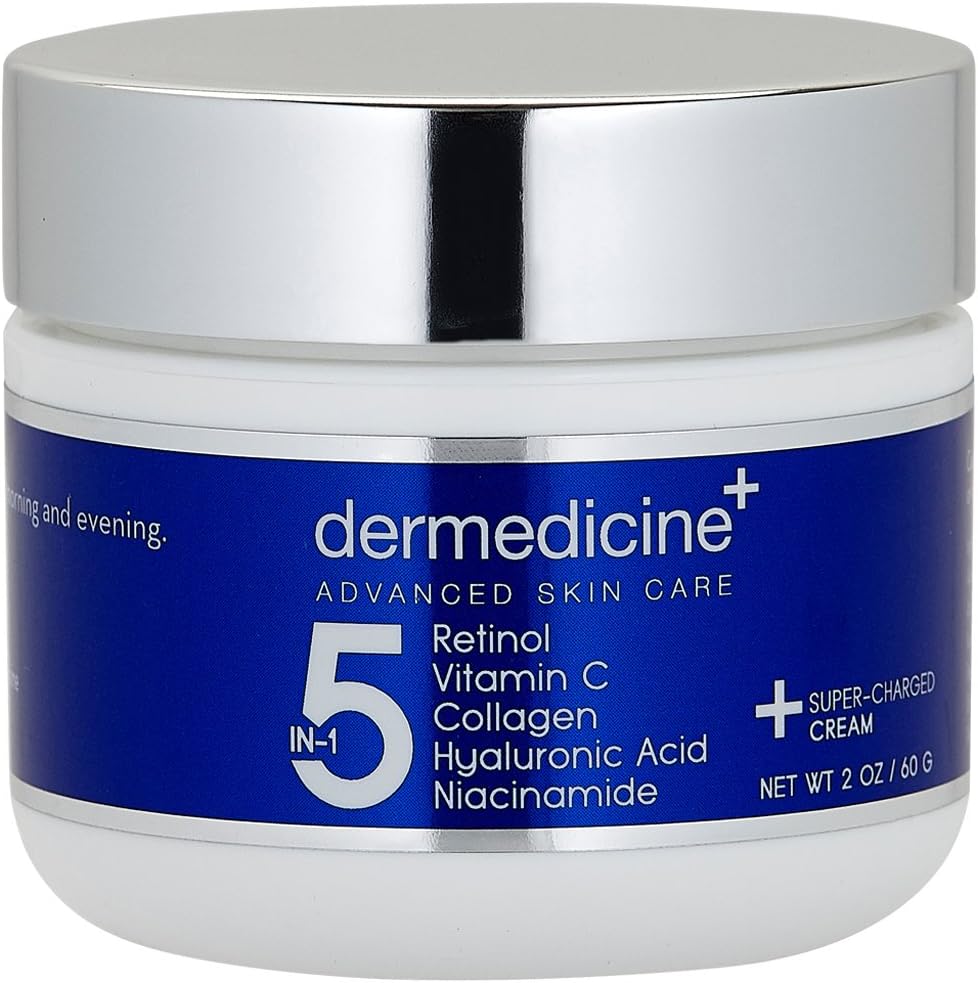5 in 1 Retinol, Vitamin C, Collagen, Hyaluronic Acid and Niacinamide | Potent Face cream which May Help Improve Appearance of Fine Lines and Wrinkles and Reduce Appearance of Dark Spots | 2 oz / 60 g