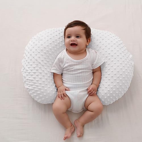 Miniatura 2 de Almohada de lactancia y posicionador corporal con funda de Minky de primera calidad para lactancia materna para bebés niños y niñas, almohada de