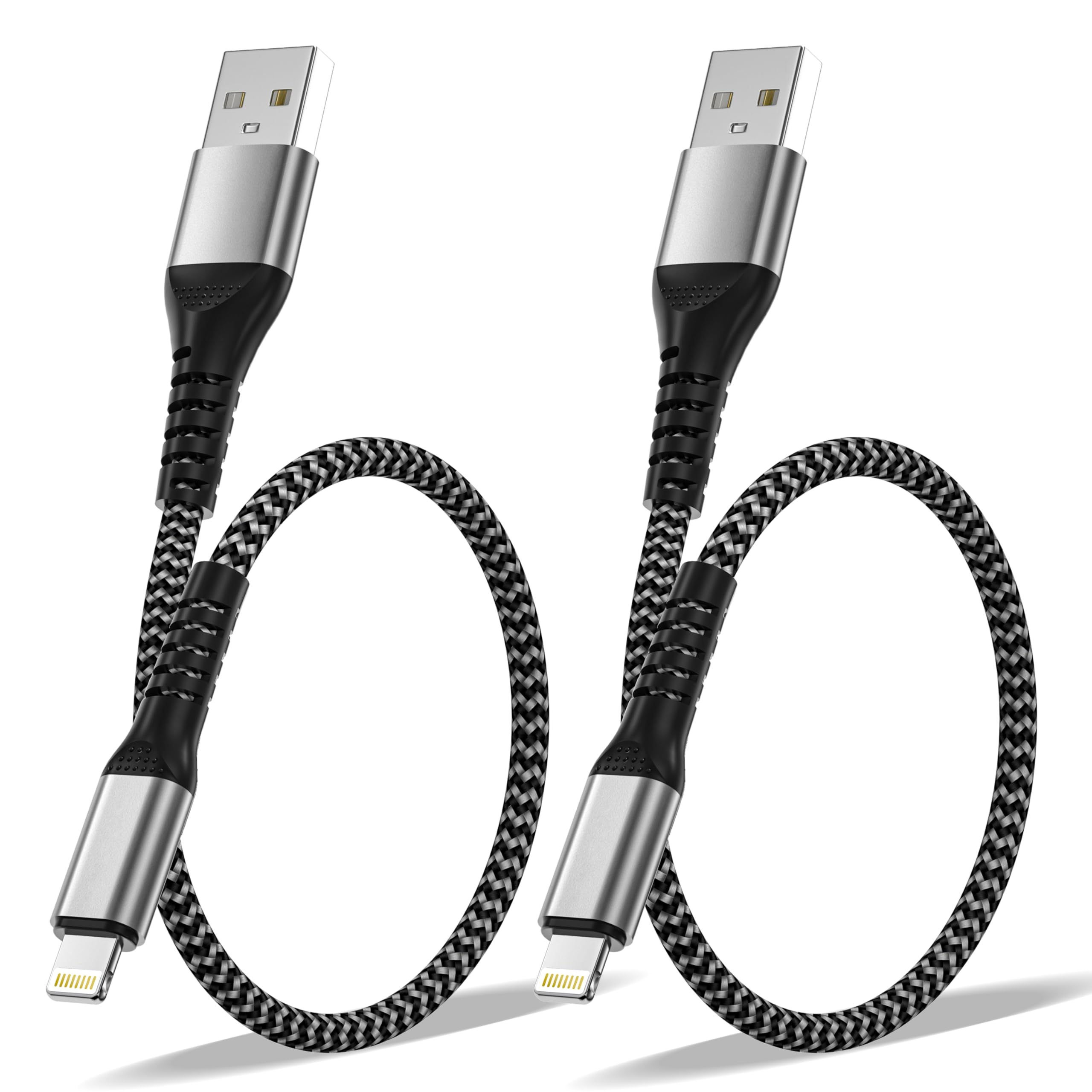 Basics USB-C to Lightning Cable, MFi Certified Nylon Braided Charging Cable for iPhone 13/12/11/X/XS/XR/8, 3ft, Dark Grey