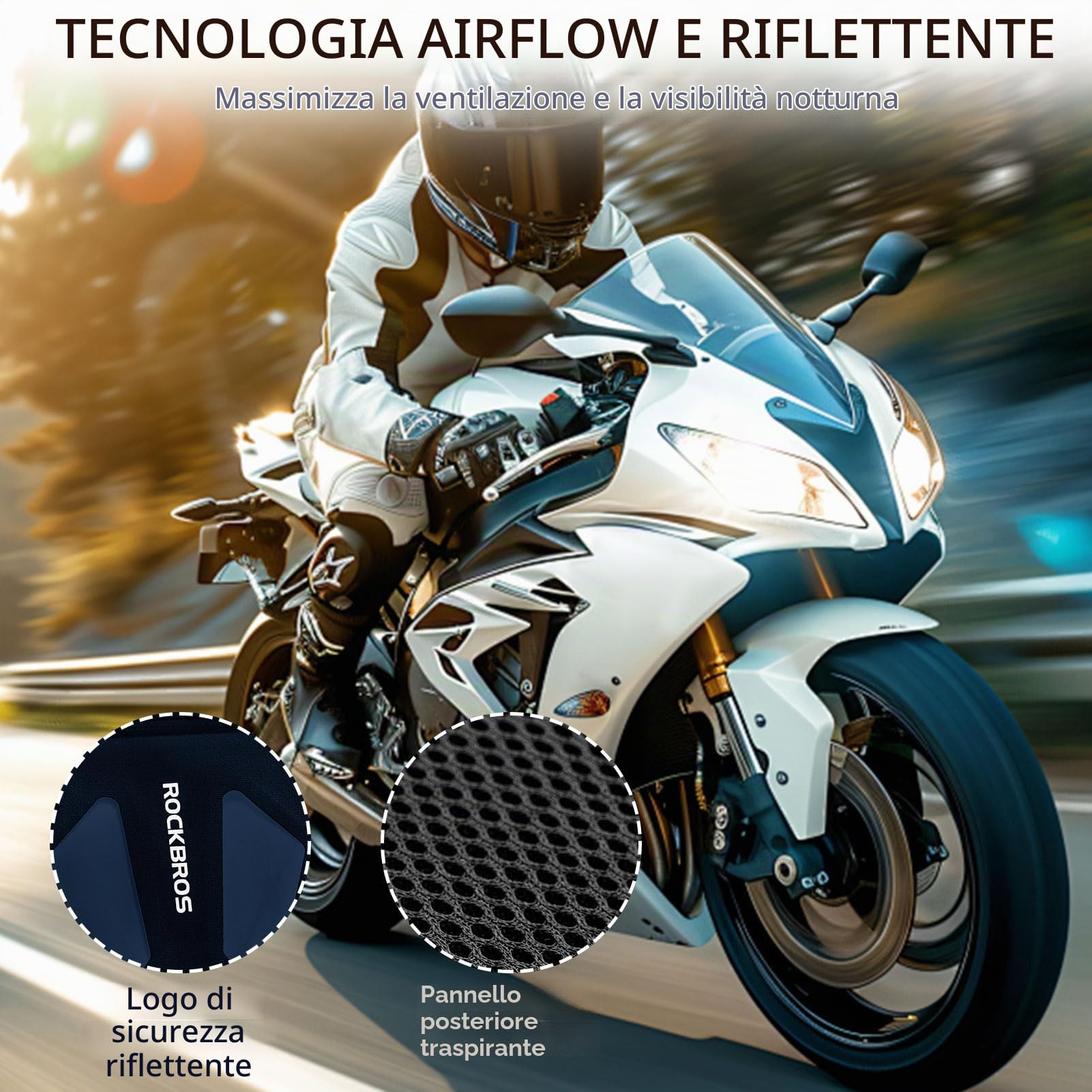 ROCKBROS Marsupio da Gamba Moto 1L, Marsupio Cosciale Traspirante | con Cinghia Regolabile e Rimovibile, Multi-Tasche Espandibile, Riflettente, Borsa Gamba Moto per Motociclismo Ciclismo