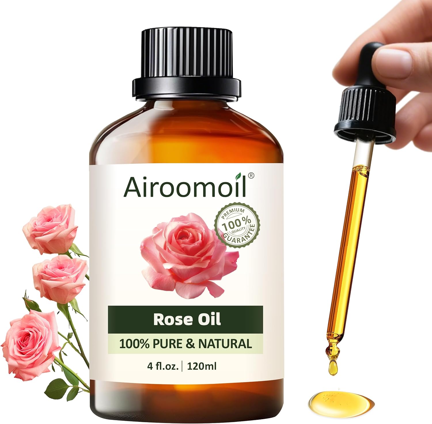 Aceite esencial de Rosa 4.05 fl oz, 100% Natural para Difusor