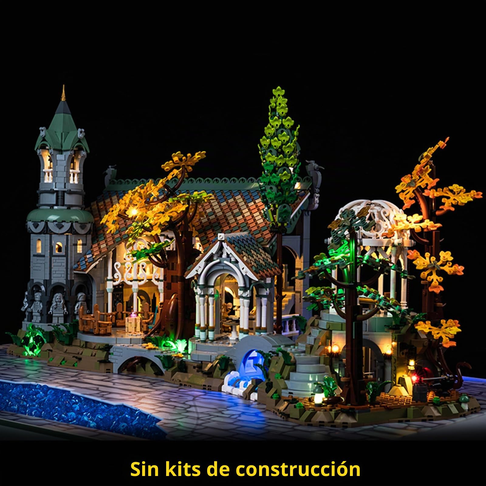 Juego de luces LED compatible con Lego 10316 The Lord of The Rings Rivendell (no modelo), juego de iluminación decorativa para The Lord of The Rings Rivendell Creativa Luz decorativa