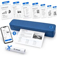 Portable A4 Thermal Printer, Bluetooth Wireless Printer for iPhone Android