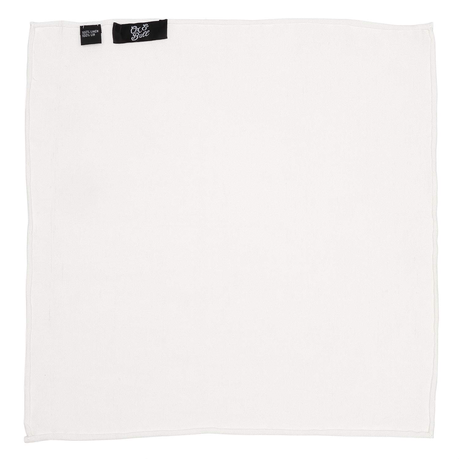 Ox and Bull Trading Company White Linen Pocket Square