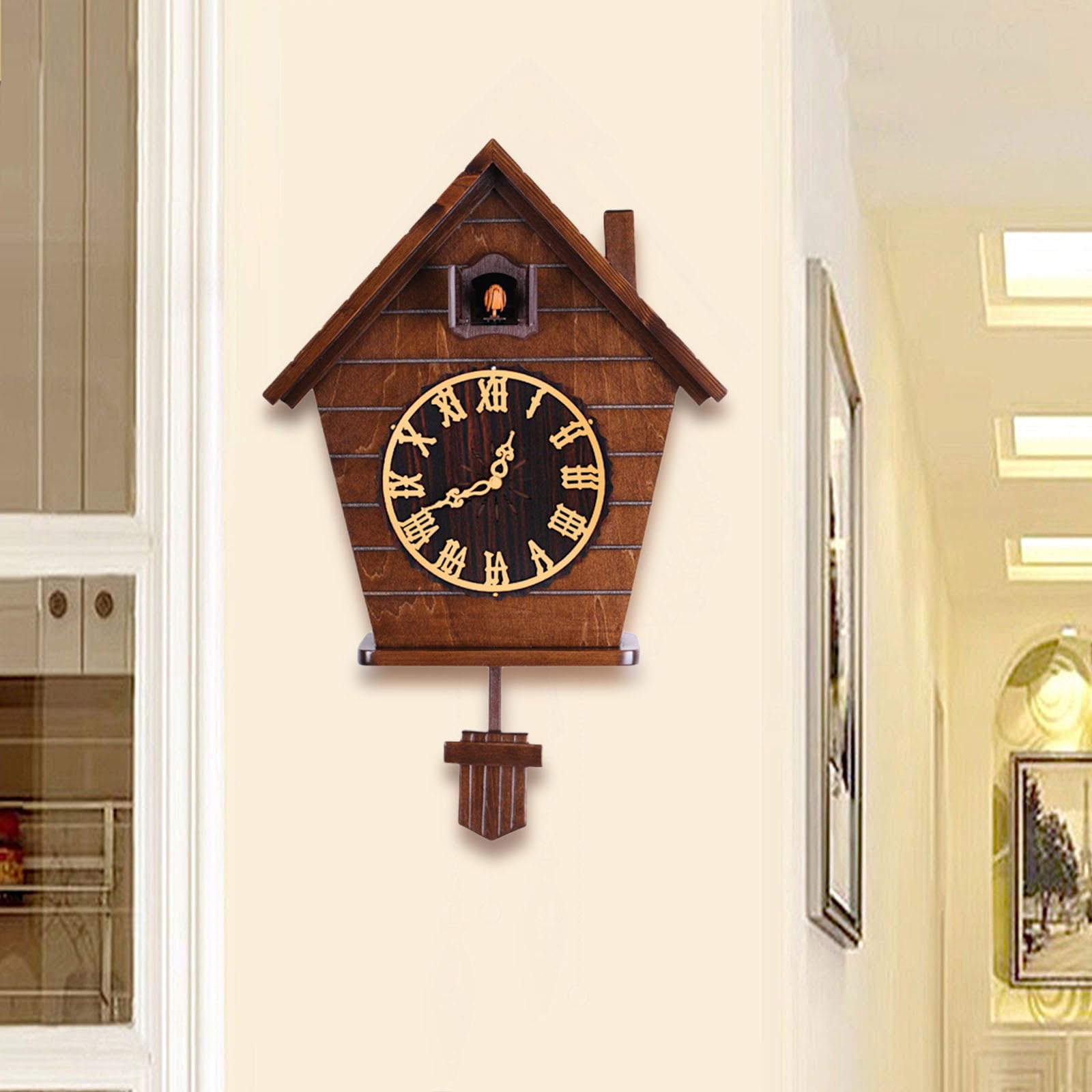 Relojes De Cuco,Reloj De Pared,Madera Maciza De Cuco De La Selva Negra De Relojes De Cuco para Cocina Salón Apartamento Cuco Reloj De Cuco De Tradicional Relojes De Cuco