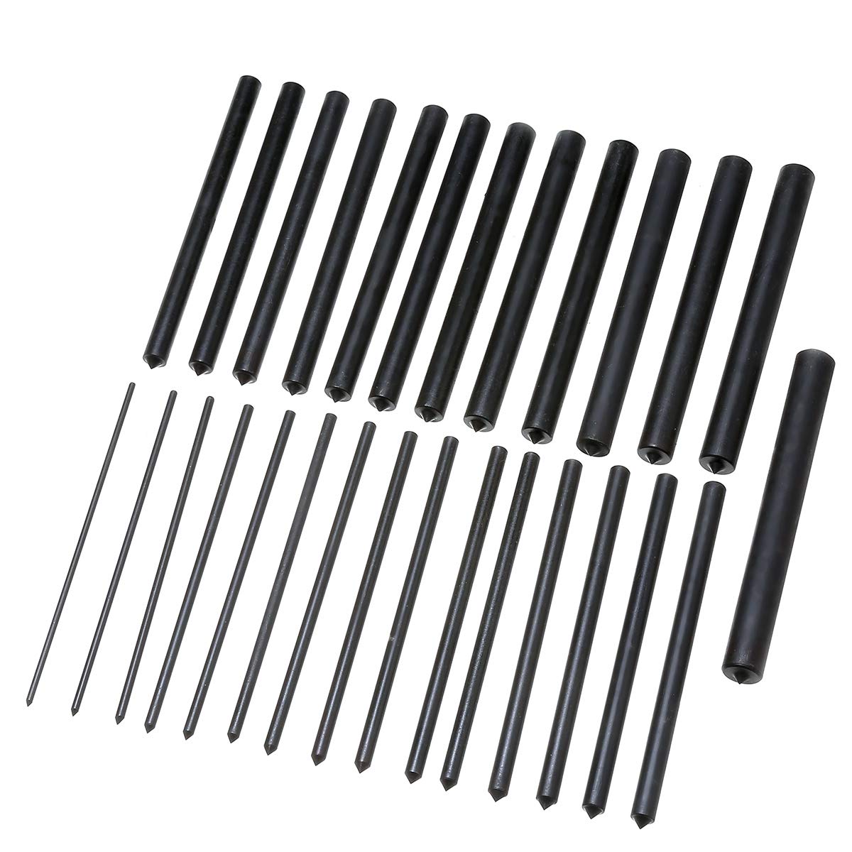 Ensemble de poinçons de transfert TOPWAY 28 pièces, kit d'outils à main de poinçons de filetage de machiniste de 125 mm, 3/32 "- 17/32" (2,4-13,4 mm)
