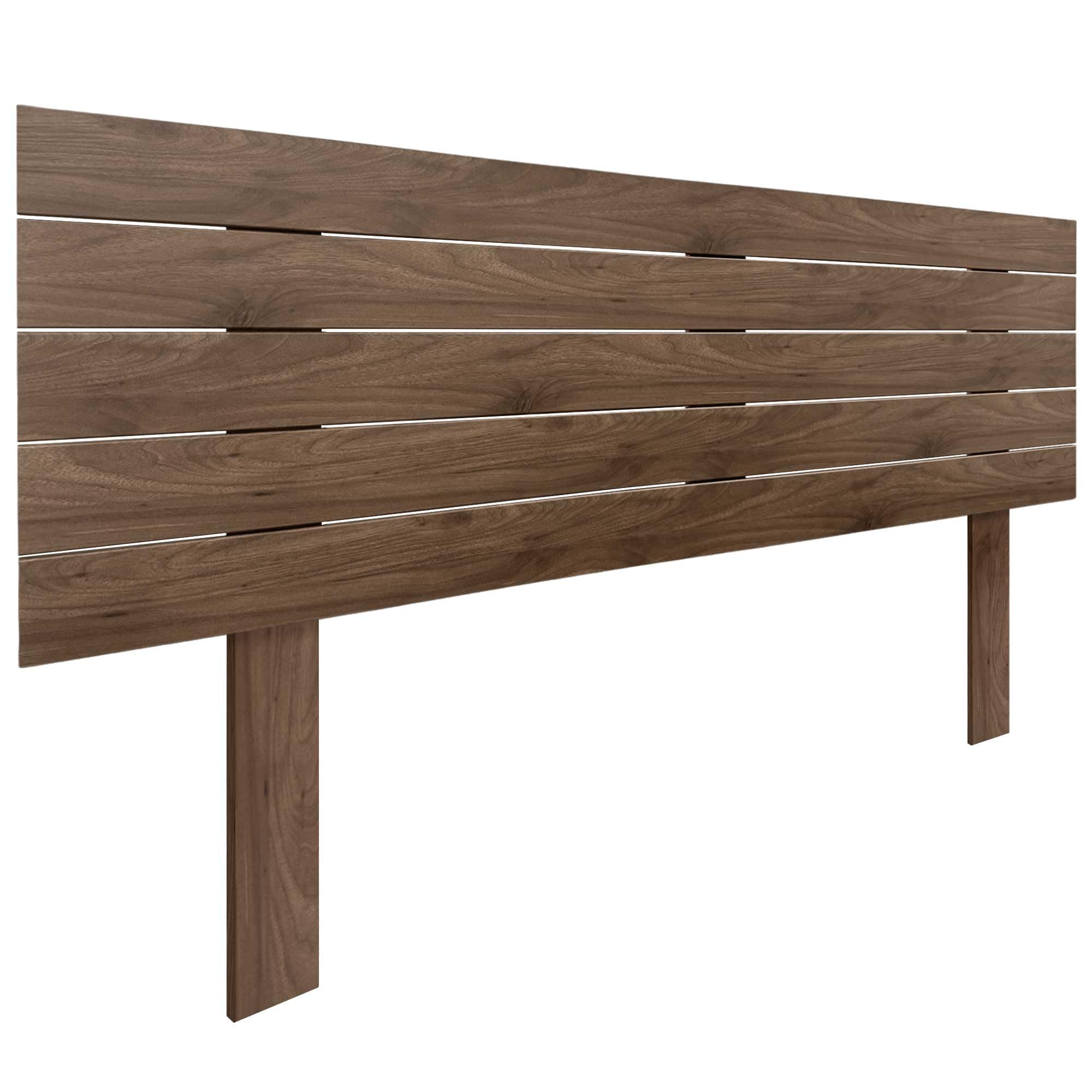 DHOME Cabecero de Madera reciclada DM con Patas Estilo Palet Horizontal Cama Palets Herrajes incluidos (150cm, Nogal Madera)