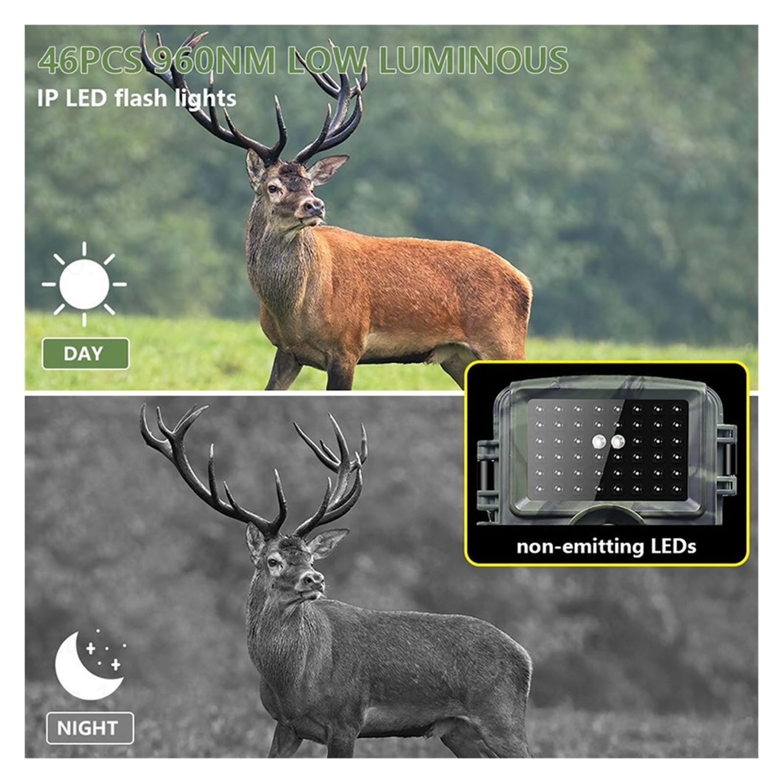 Kamery Myśliwskie 60MP 4K Aplikacja Bluetooth GPS Z Noktowizorem Na Podczerwień 940nm Dzika Kamera Zewnętrzna Monitorowanie Dzikiej Przyrody PR4000 WyraźNe Obrazy I Filmy(128G Card)