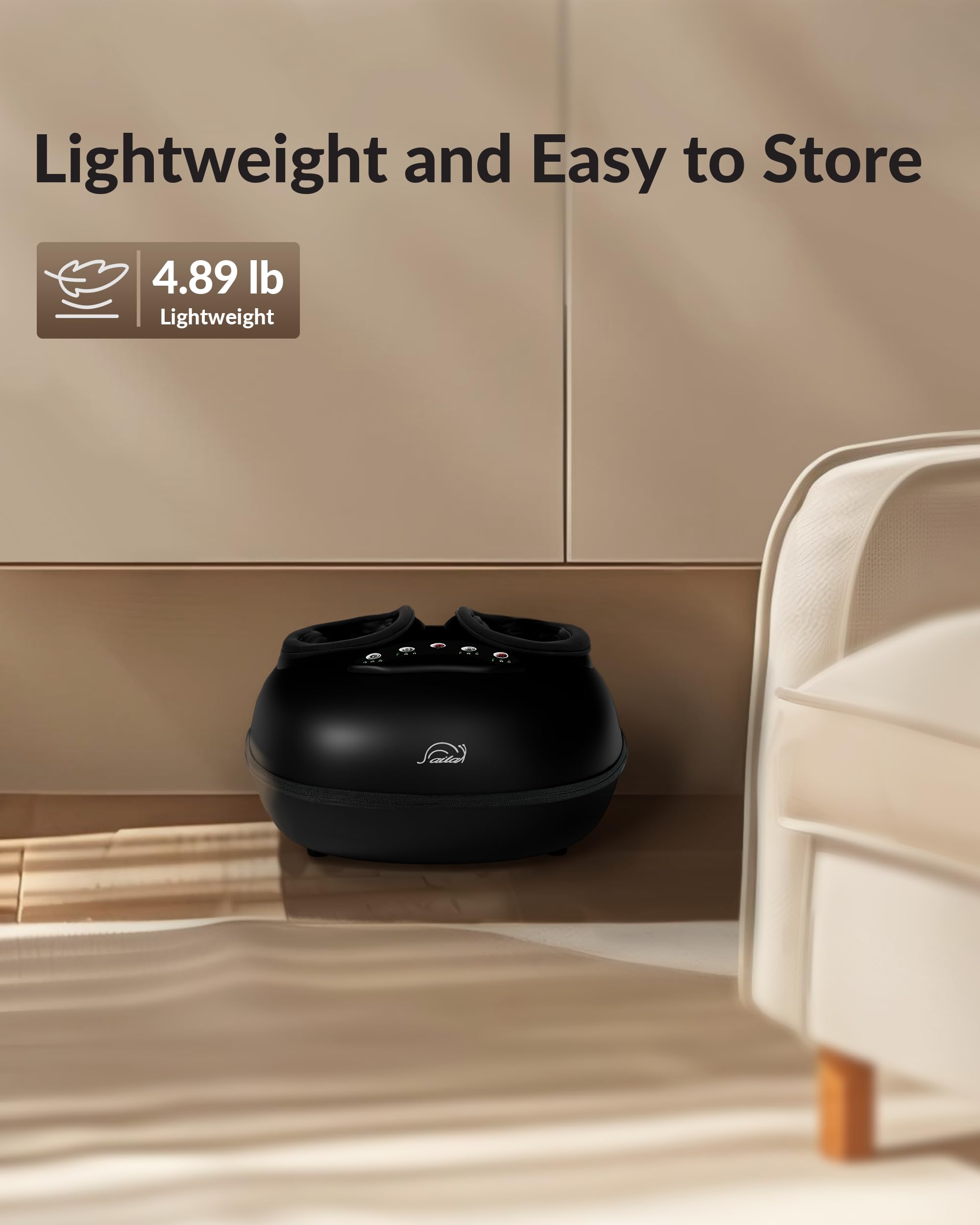 Snailax Masajeador de pies con calor, masajeador de pies Shiatsu para relajación, amasamiento profundo, compresión, masaje de pies con vibración, regalos para hombres mujeres