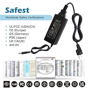 12V 5A Power Supply 60W Adapter, UL Listed 12 Volt 5 Amp Power Adapter 100V-240V AC to DC Converter Transformer with 5.5x2.1mm 12 DC Tips for LED Strip Light Speaker