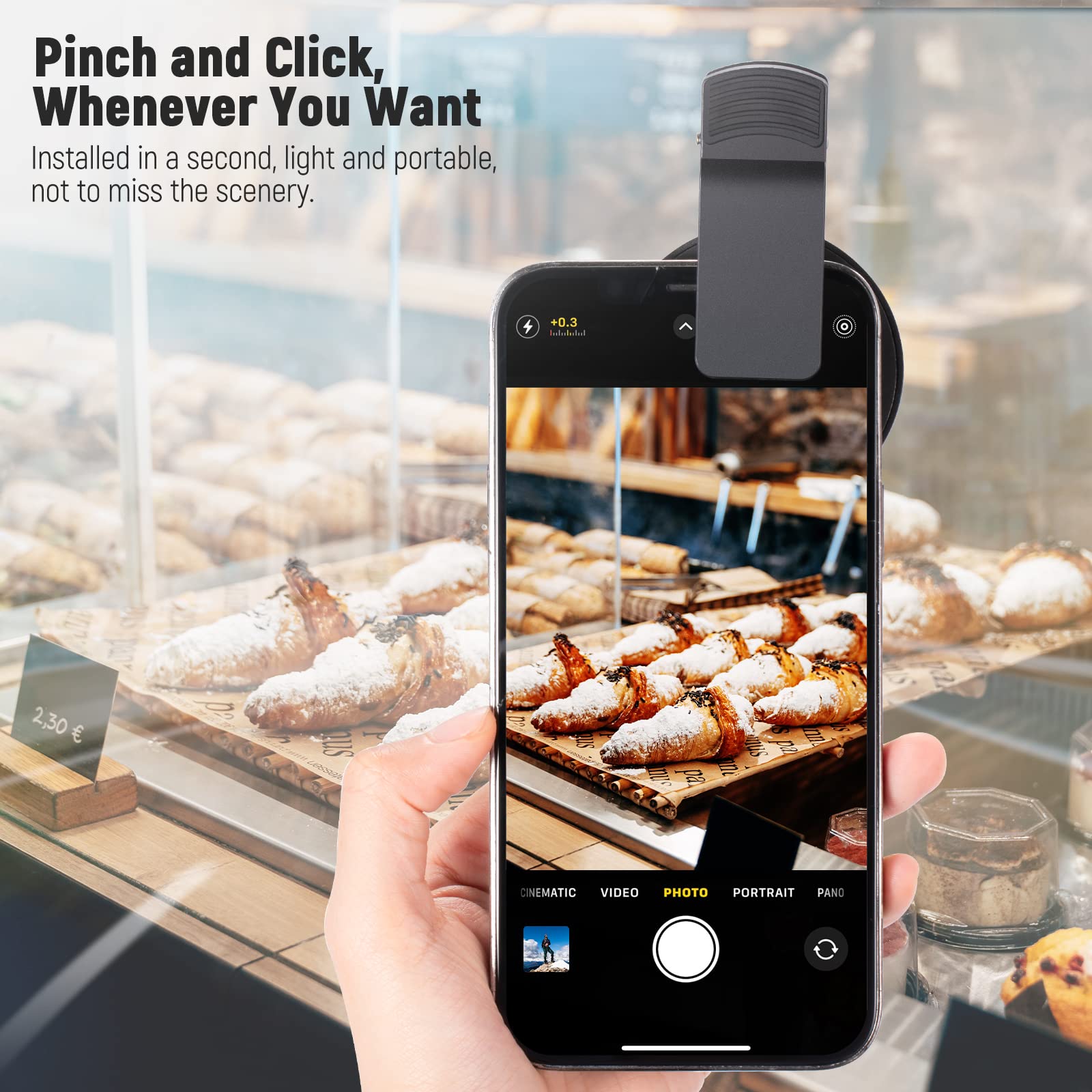 NEEWER Filtr CPL 52 mm do telefonu, klips na okrągły filtr polaryzacyjny z klipsem do telefonu, etui do przechowywania i ściereczka do czyszczenia, kompatybilny z iPhone Samsung Galaxy Android DSLR