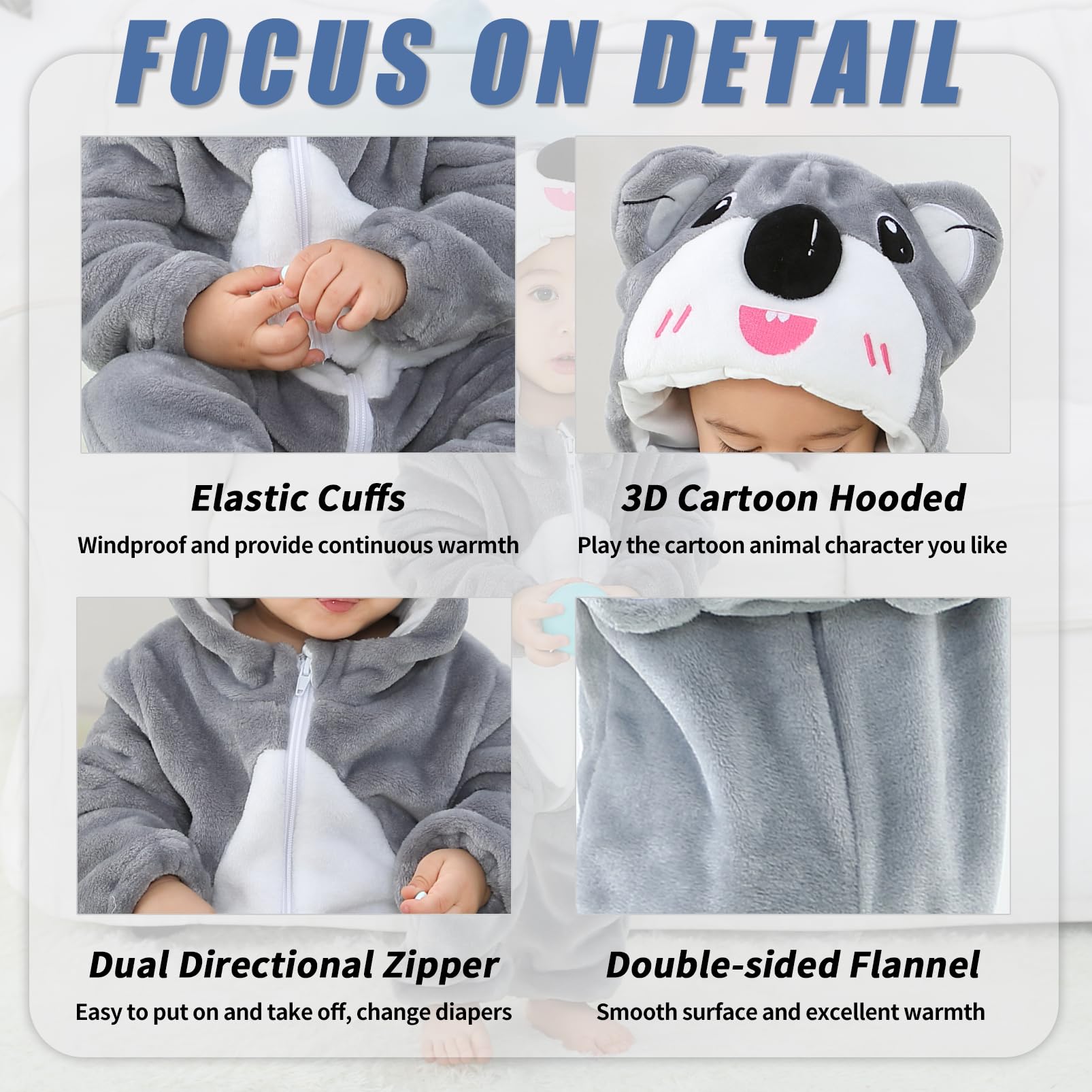 Pagliaccetto Neonato Invernale Costume Neonato, Flanella Unicorno Dinosauro Costume Neonata Sacco Nanna con Cappuccio Animale Tuta Neve Tutone Pile Bambino 0-36 Mesi