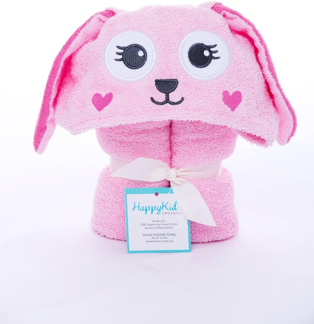 Infant Hooded Towel - (Pink Bunny)