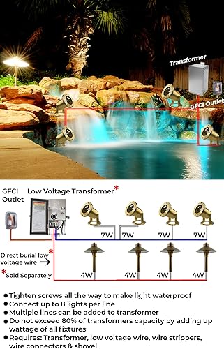 Miniatura 6 de Luz Subacuática 172 - Lámparas de Estanque Bajo el Agua de Latón Sólido LED Sumergible Cascada Piscina Fuente de Estanque Iluminación de Larga